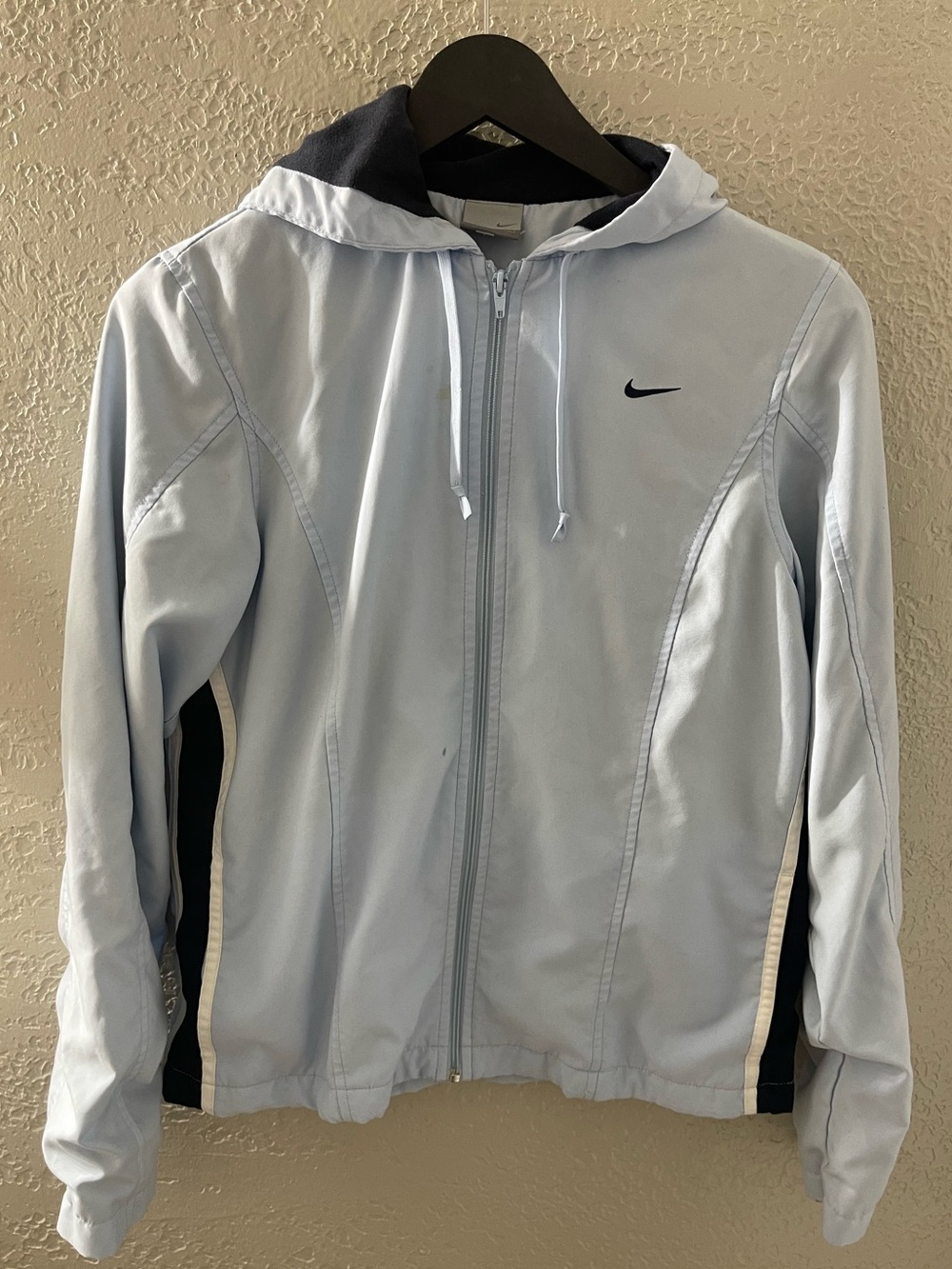Nike Women’s Light Blue‎ Hooded Zip Jacket with Black Accents Small